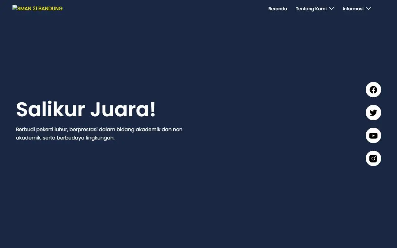 Tampilan website resmi SMA Negeri 21 Bandung (sman21bandung.sch.id)