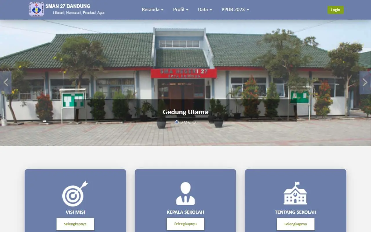 Tampilan website resmi SMA Negeri 27 Bandung (sman27bandung.sch.id)