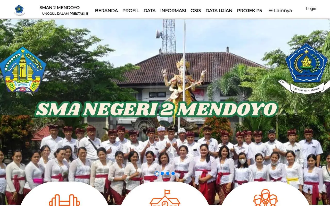 Tampilan website resmi SMA Negeri 2 Mendoyo (sman2mendoyo.sch.id)