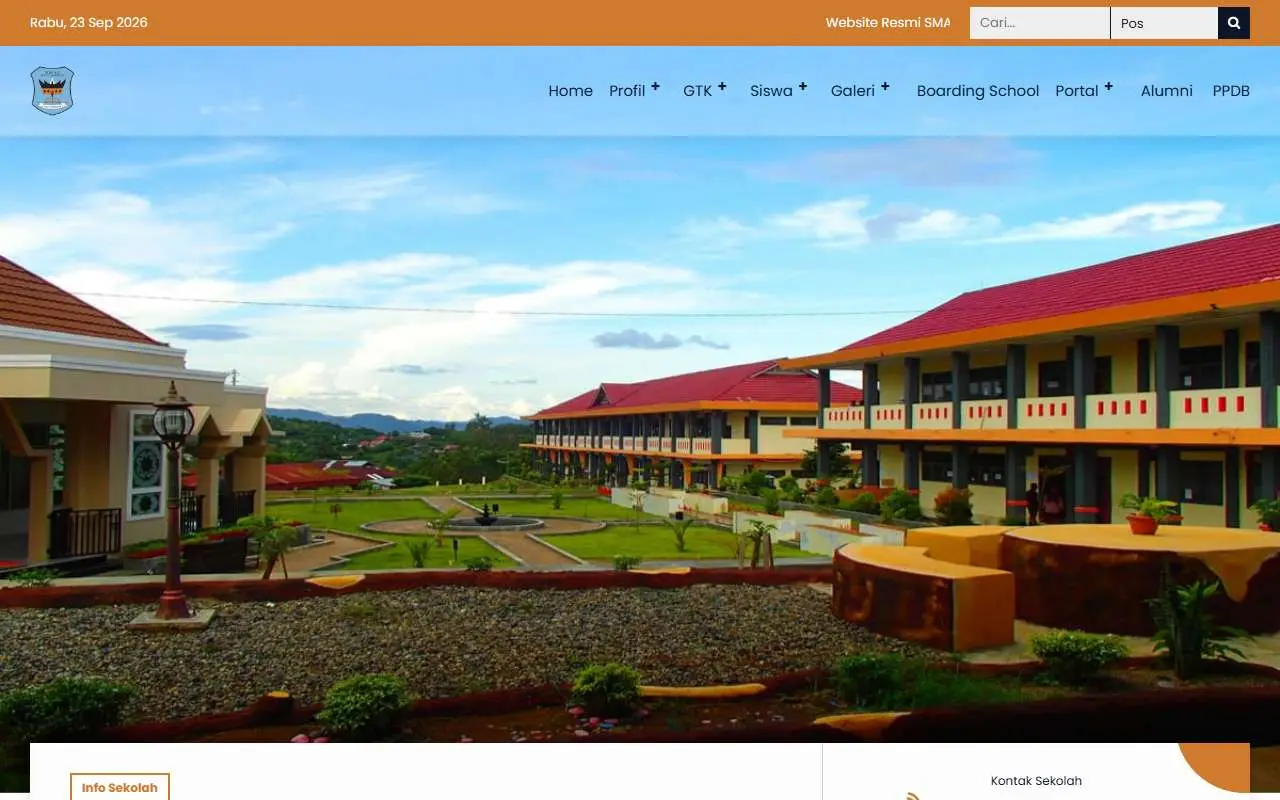 Tampilan website resmi SMA Negeri 3 Batu Sangkar (sman3batusangkar.sch.id)