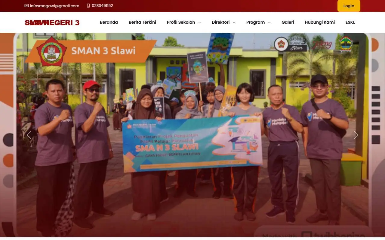 Tampilan website resmi SMA Negeri 3 Slawi (sman3slawi.sch.id)