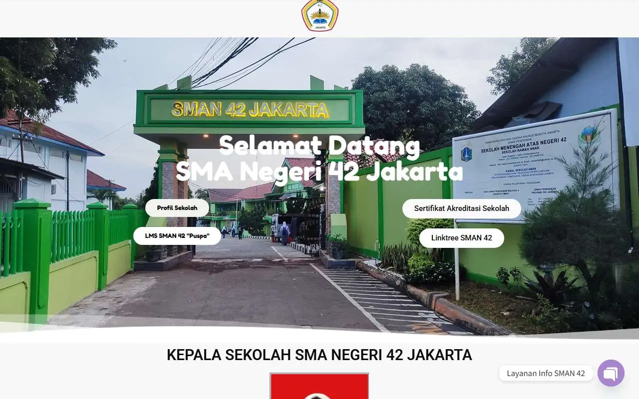 Tampilan website resmi SMA Negeri 42 Jakarta (sman42-jkt.sch.id)