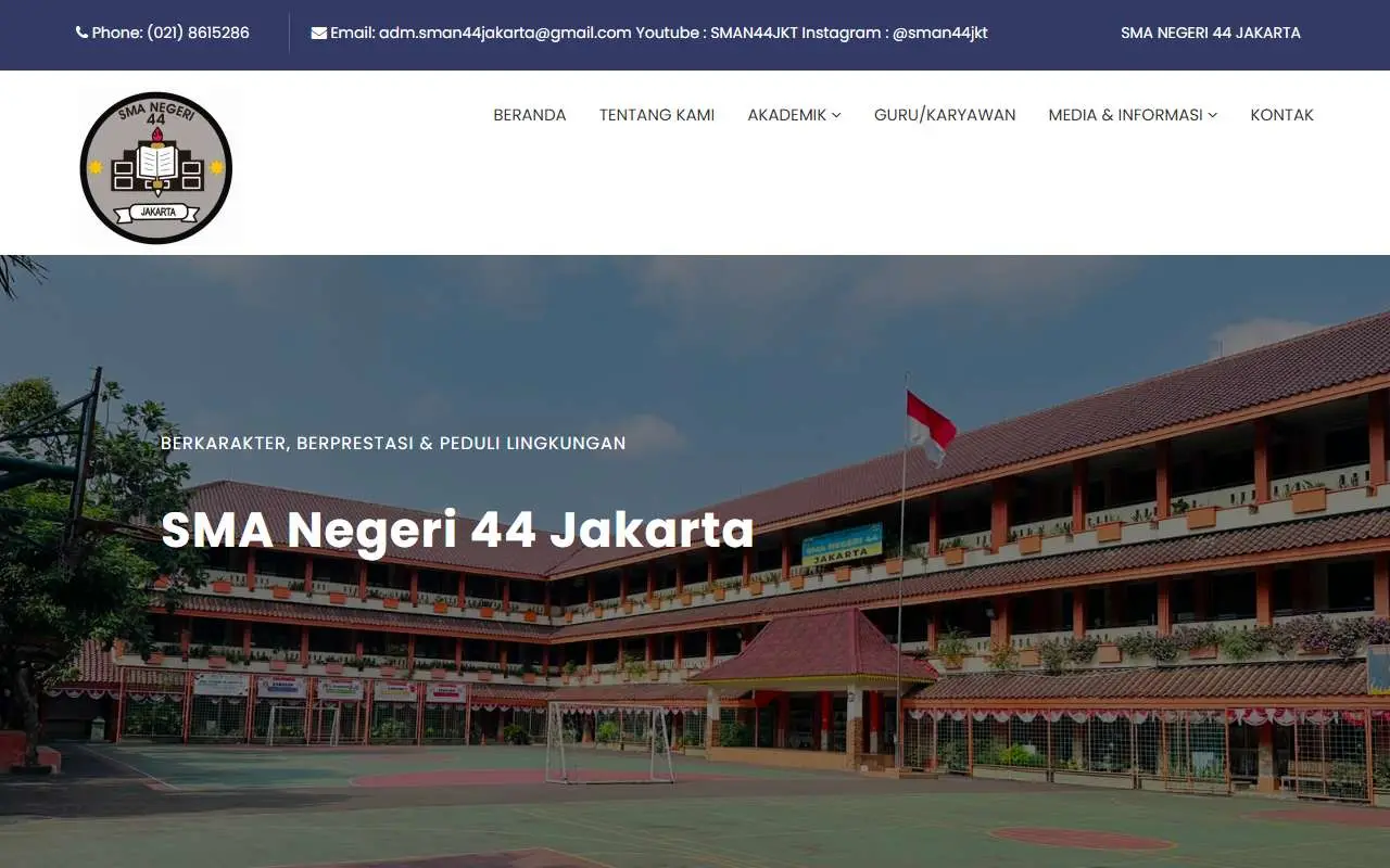 Tampilan website resmi SMA Negeri 44 Jakarta (sman44-jkt.sch.id)