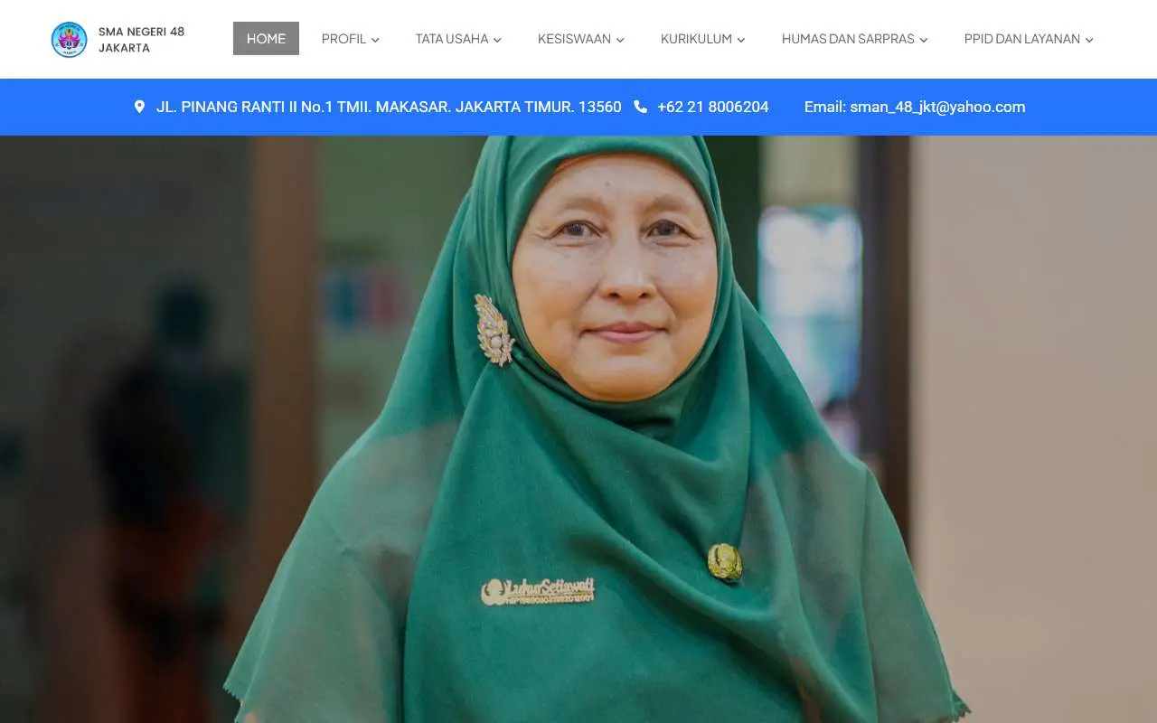Tampilan website resmi SMA Negeri 48 Jakarta (sman48-jkt.sch.id)