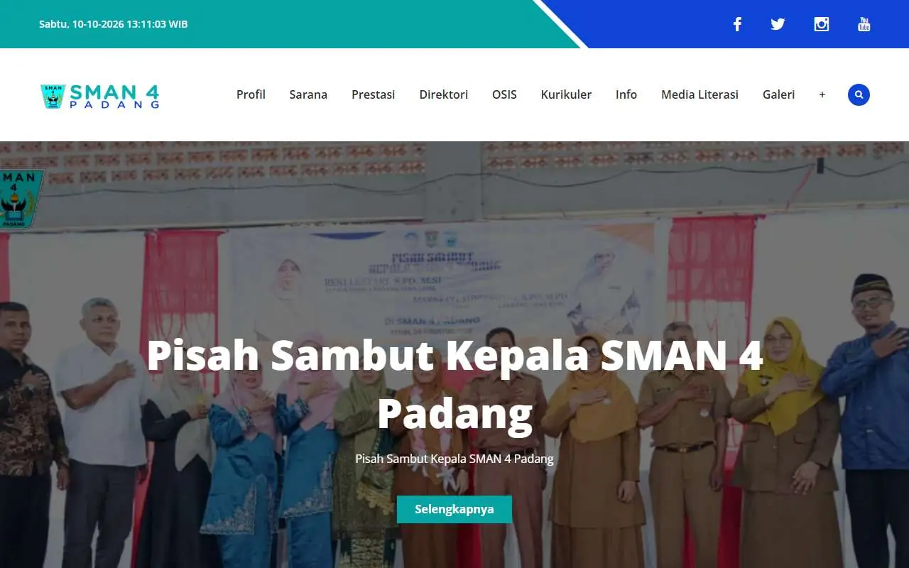 Tampilan website resmi SMA Negeri 4 Padang (sman4padang.sch.id)