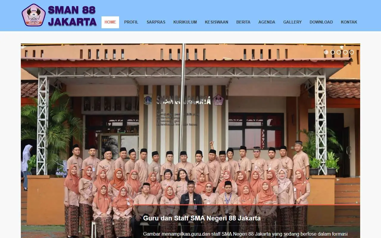 Tampilan website resmi SMA Negeri 88 Jakarta (sman88jakarta.sch.id)