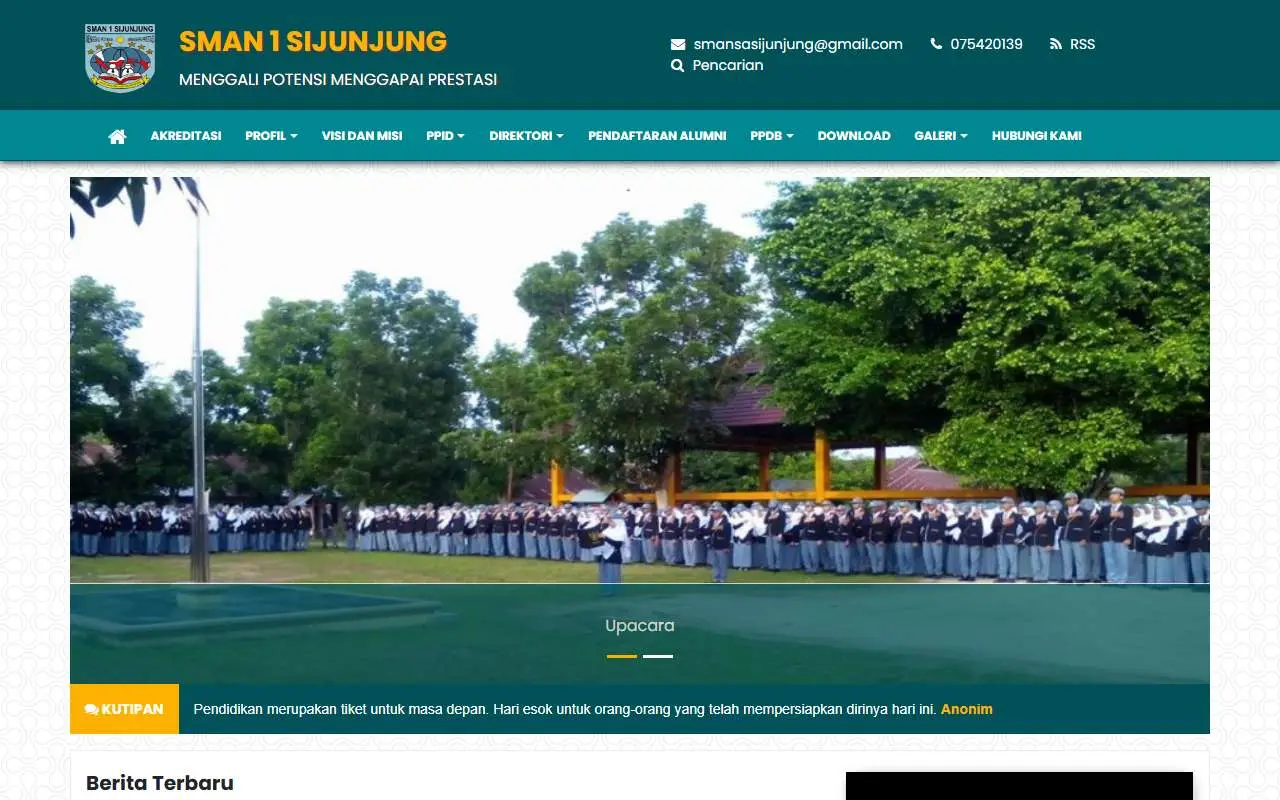 Tampilan website resmi SMA Negeri 1 Sijunjung (smanegeri1sijunjung.sch.id)