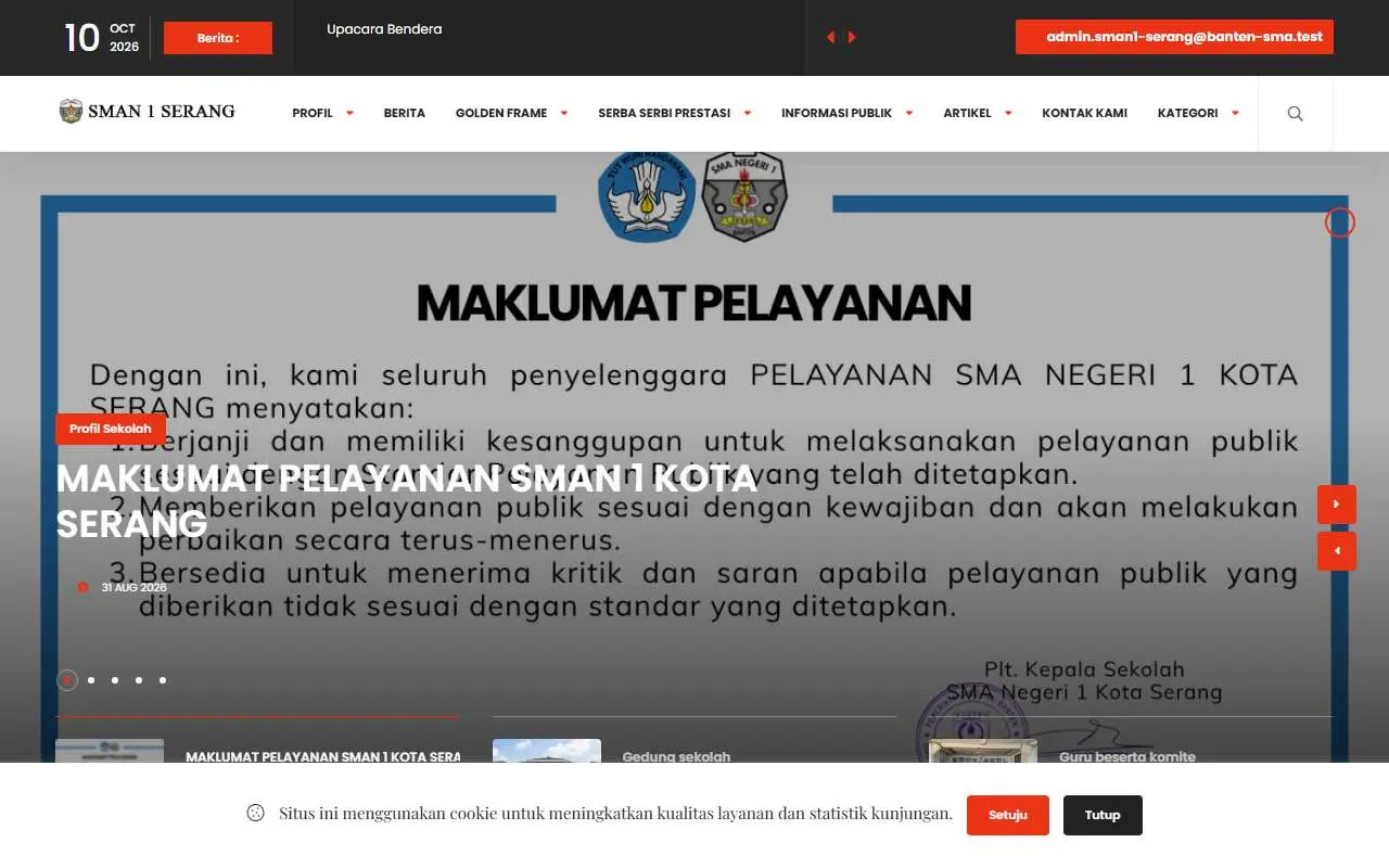 Tampilan website resmi SMA Negeri 1 Kota Serang (smansakotaserang.sch.id)