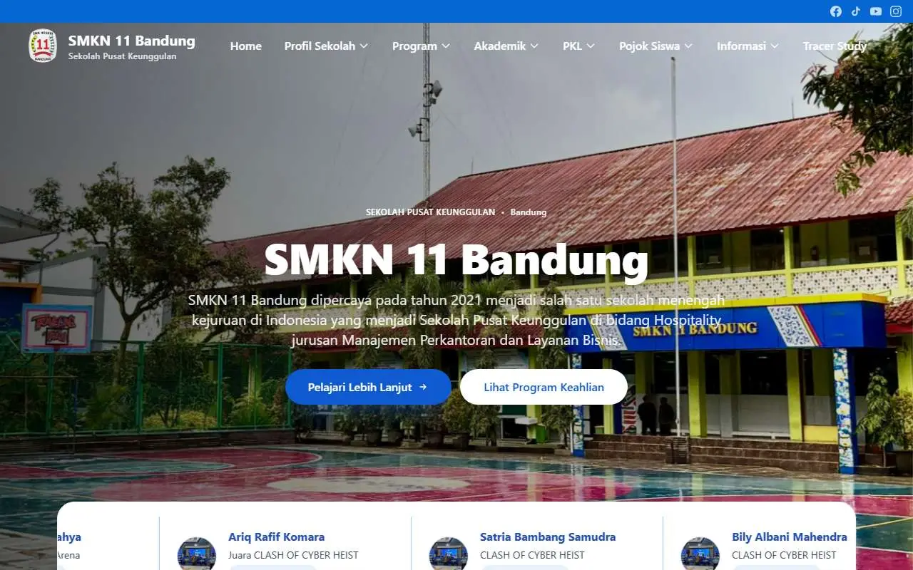 Tampilan website resmi SMK Negeri 11 Bandung (smkn11bdg.sch.id)