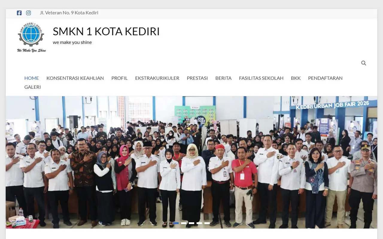 Tampilan website resmi SMK Negeri 1 Kediri (smkn1kediri.sch.id)