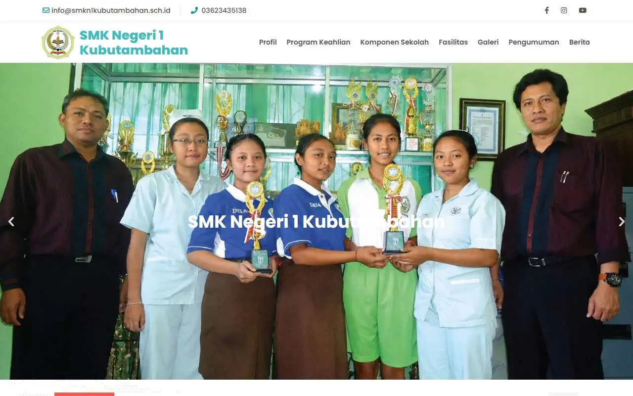 Tampilan website resmi SMK Negeri 1 Kubutambahan (smkn1kubutambahan.sch.id)
