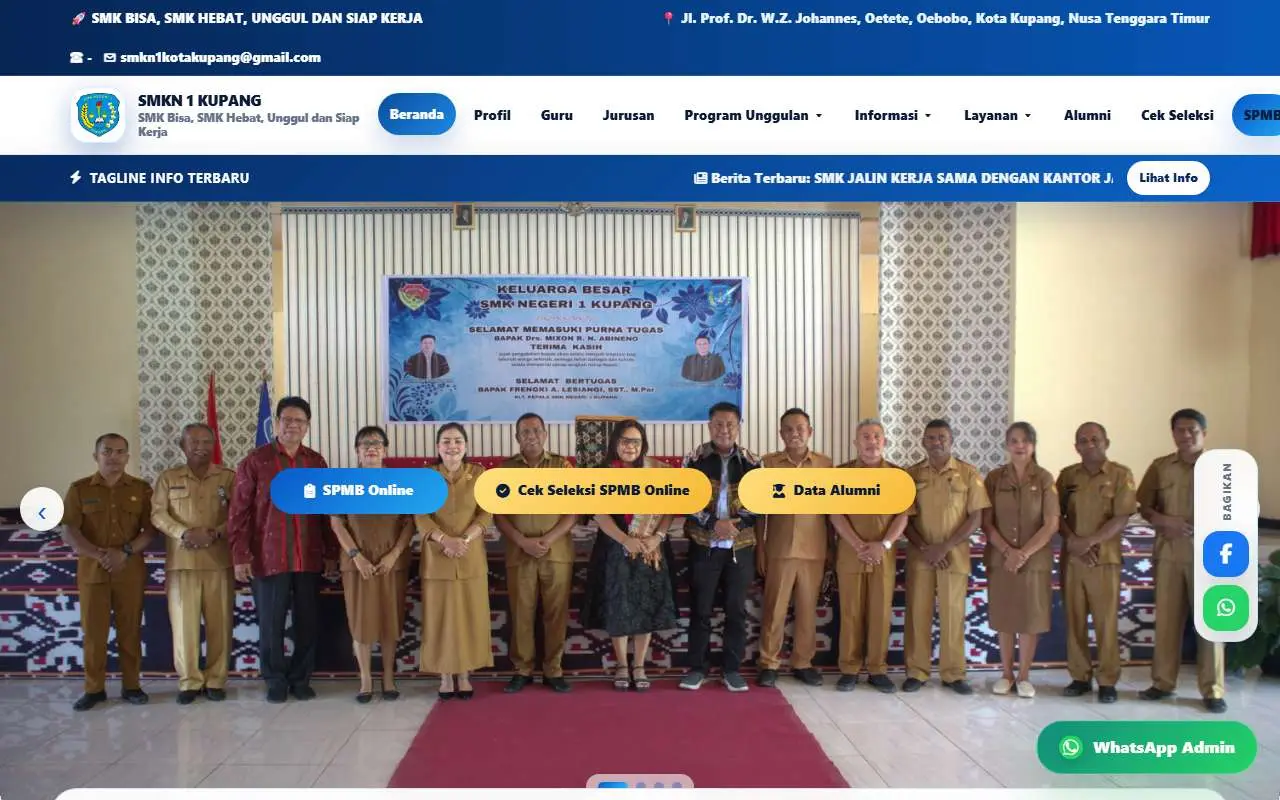 Tampilan website resmi SMK Negeri 1 Kupang (smkn1kupang.sch.id)