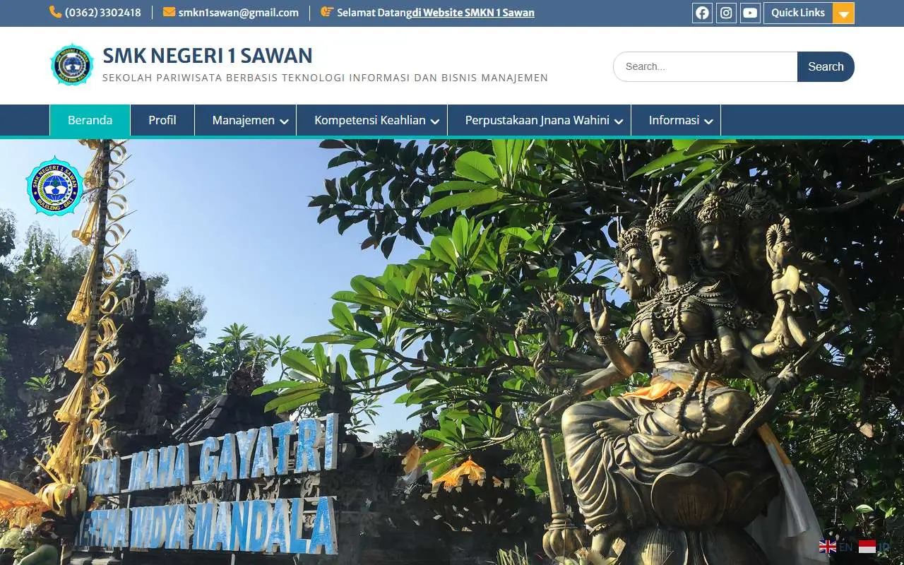 Tampilan website resmi SMK Negeri 1 Sawan (smkn1sawan.sch.id)