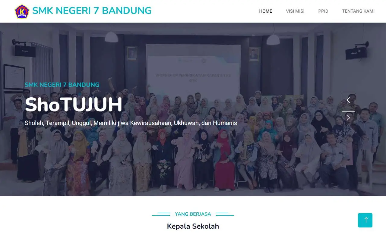 Tampilan website resmi SMK Negeri 7 Bandung (smkn7bandung.sch.id)