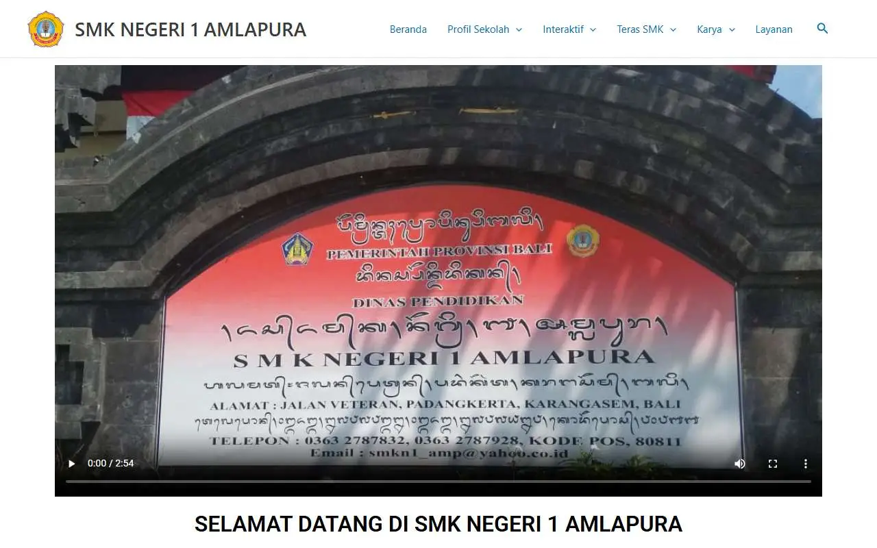 Tampilan website resmi SMK Negeri 1 Amlapura (smknegeri1amlapura.sch.id)
