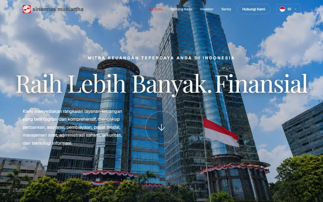 Tampilan website resmi Sinar Mas Multiartha (smma.co.id)