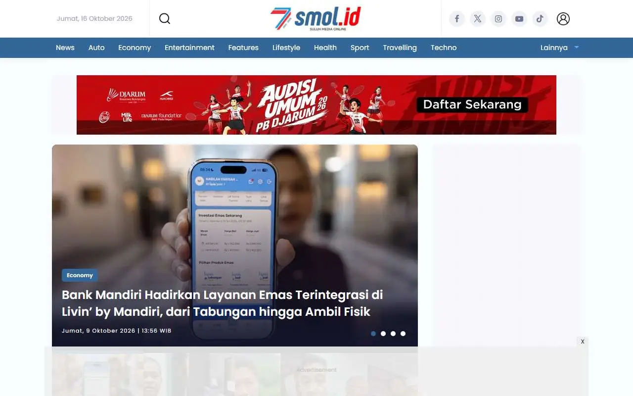 Tampilan website resmi SMOL (smol.id)