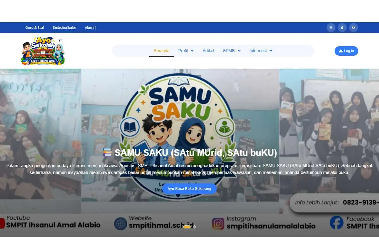 Tampilan website resmi SMP IT Ihsanul Amal (smpitihsanulamal.sch.id)