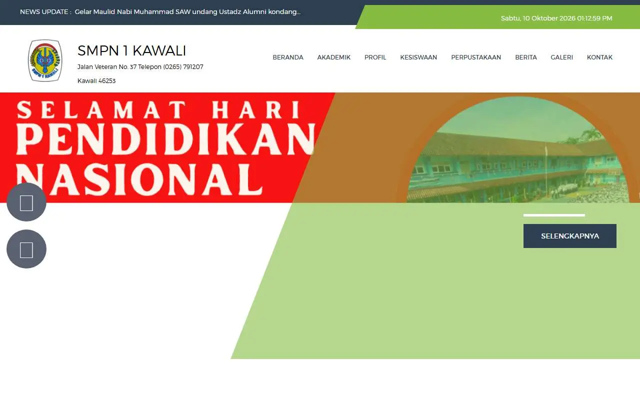 Tampilan website resmi SMP Negeri 1 Kawali (smpn1kawali.sch.id)