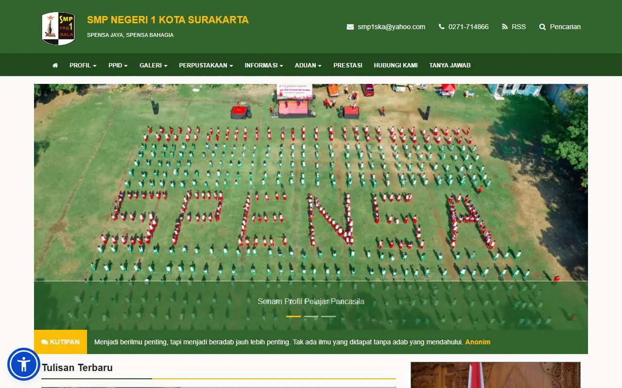 Tampilan website resmi SMP Negeri 1 Surakarta (smpn1ska.sch.id)