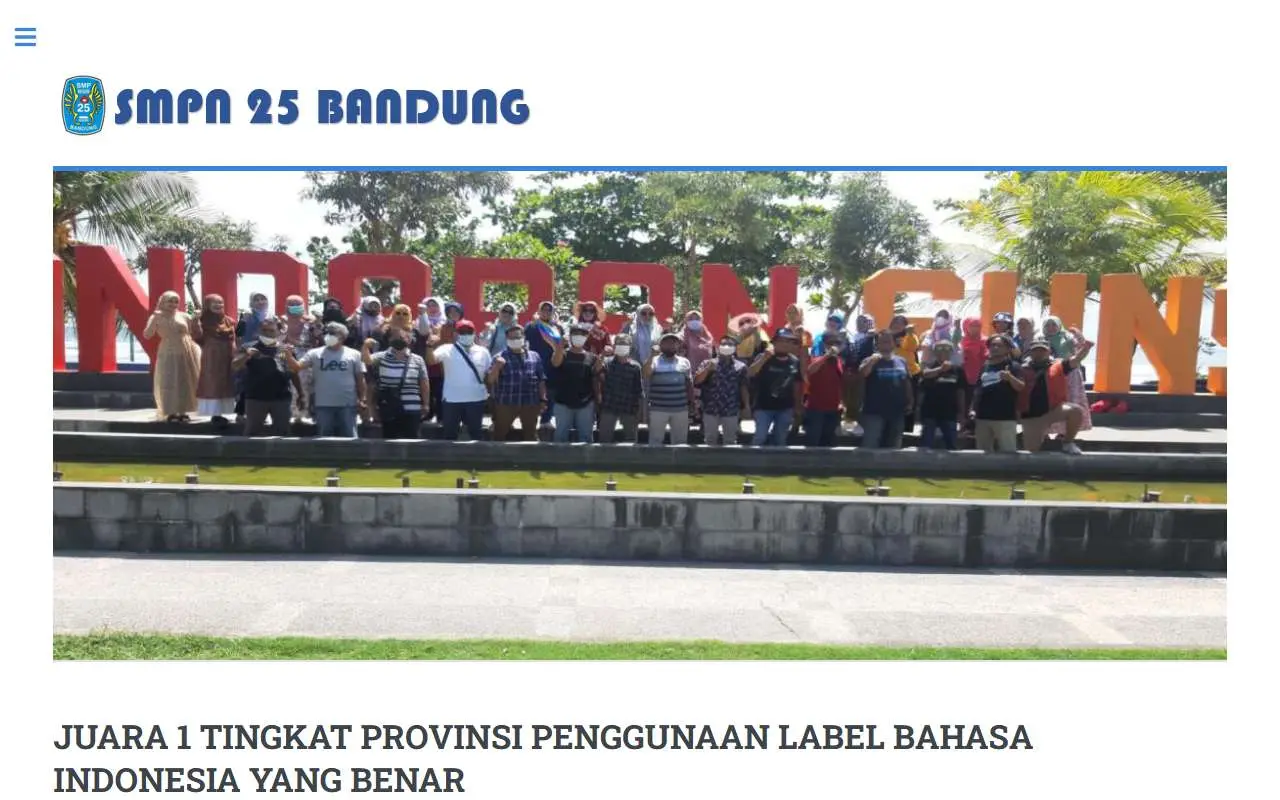 Tampilan website resmi SMP Negeri 25 Bandung (smpn25bandung.sch.id)