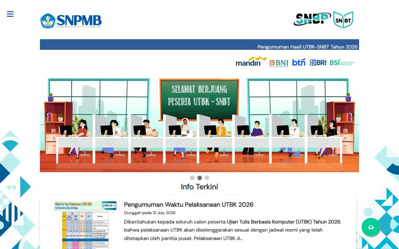 Tampilan website resmi SNPMB (snpmb.id)