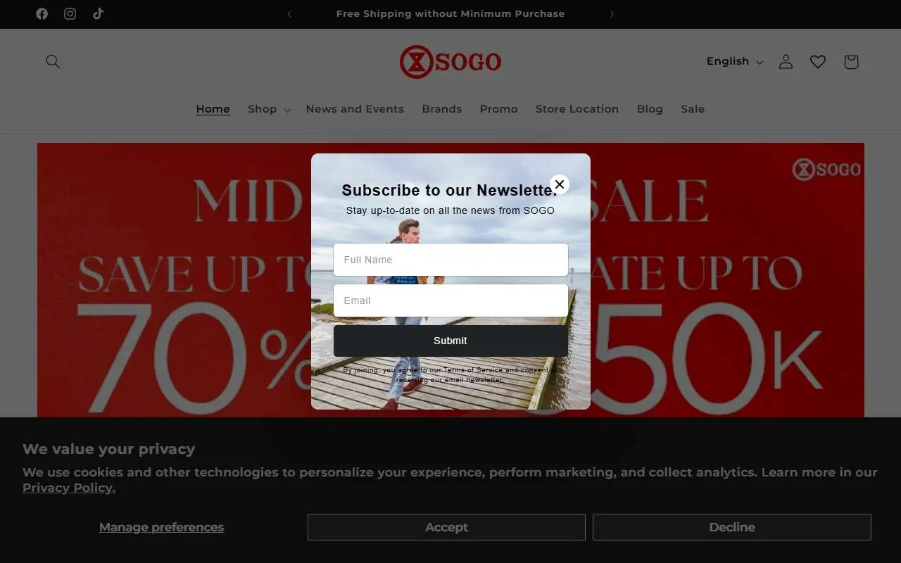 Tampilan website resmi SOGO Indonesia (sogo.co.id)