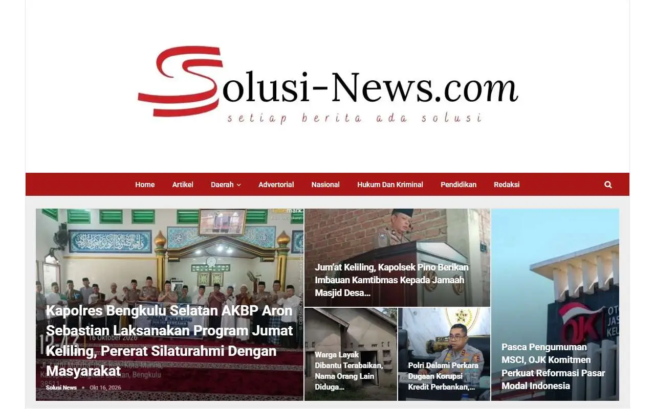 Tampilan website resmi Solusi News (solusi-news.com)