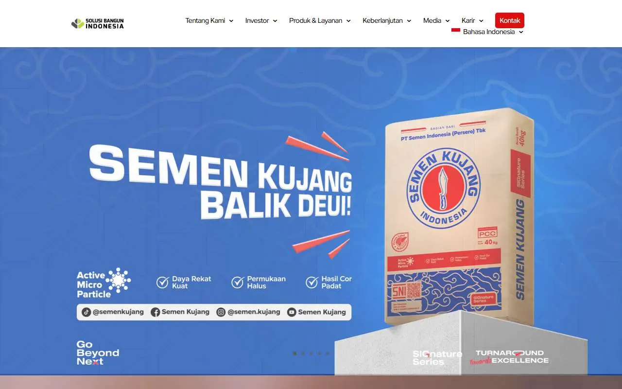Tampilan website resmi Solusi Bangun Indonesia (solusibangunindonesia.com)