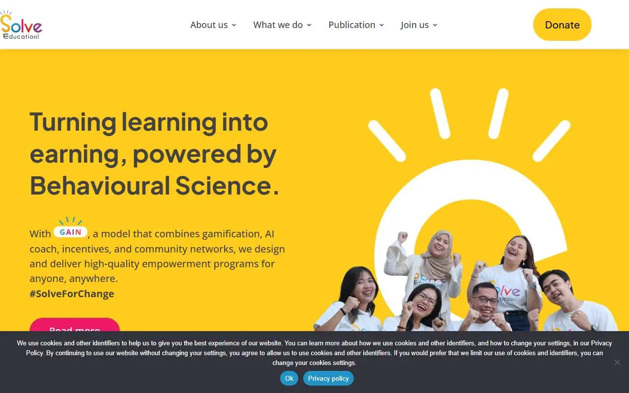 Tampilan website resmi Solve Education! (solveeducation.org)