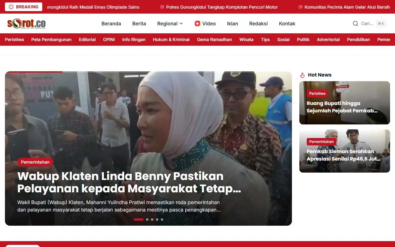 Tampilan website resmi Sorot (sorot.co)