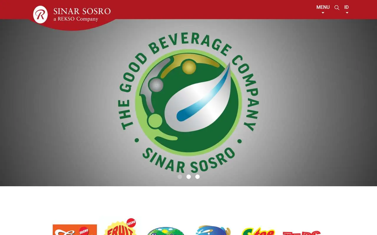 Tampilan website resmi Sosro (sinarsosro.id)