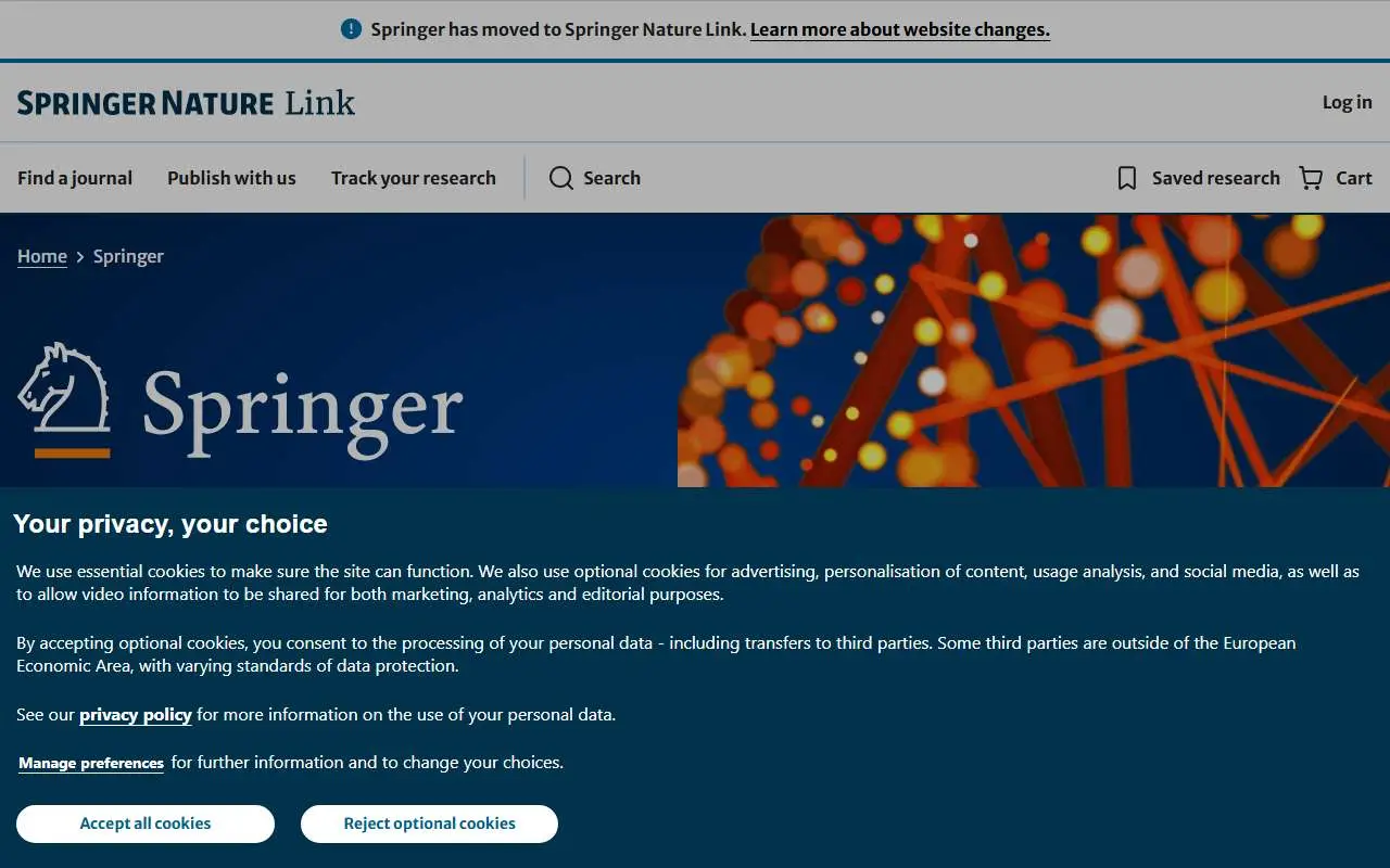 Tampilan website resmi Springer (springer.com)