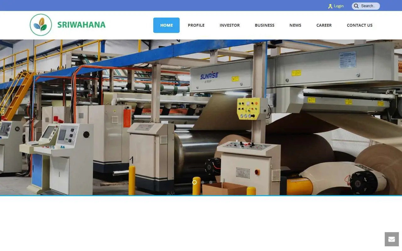 Tampilan website resmi Sriwahana Adityakarta (sriwahana.id)