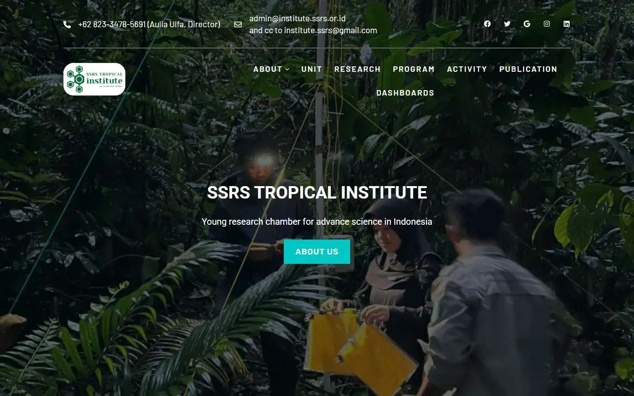 Tampilan website resmi SSRS Institute Indonesia (institute.ssrs.or.id)