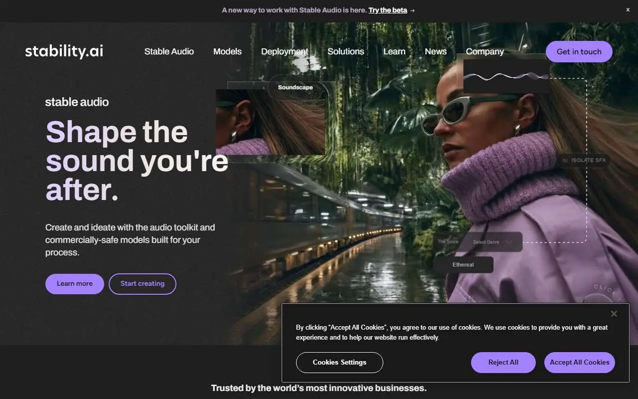 Tampilan website resmi Stability AI (stability.ai)