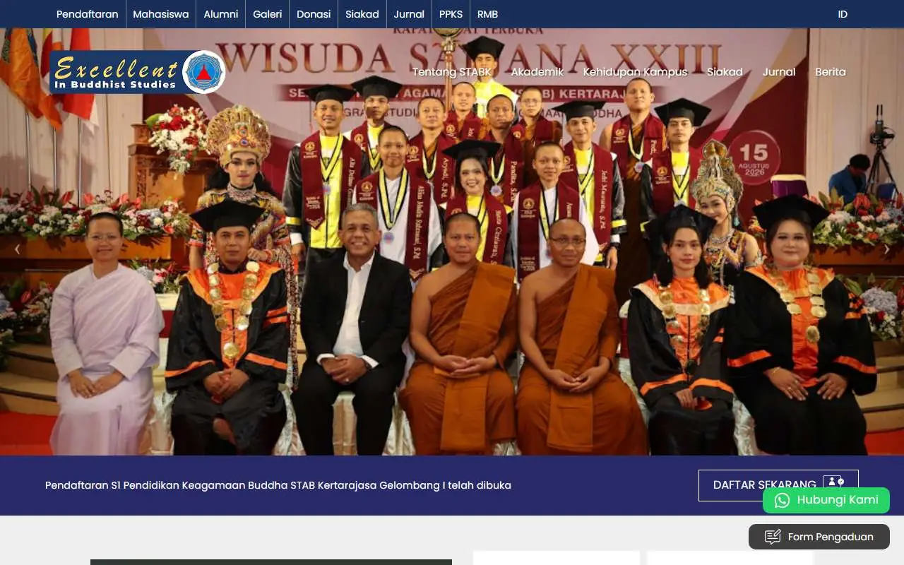 Tampilan website resmi STAB Kertarajasa Batu (stabkertarajasa.ac.id)