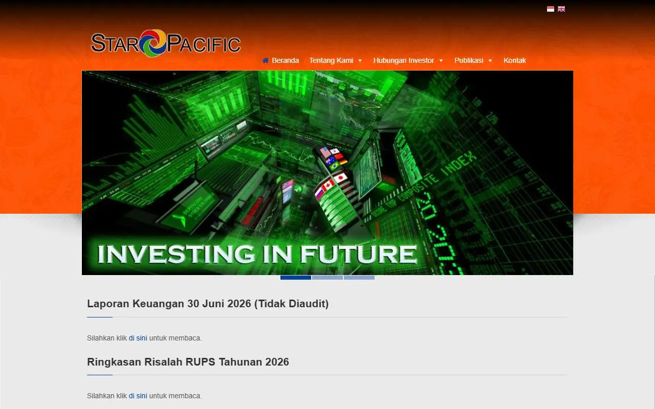 Tampilan website resmi Star Pacific (star-pacific.co.id)