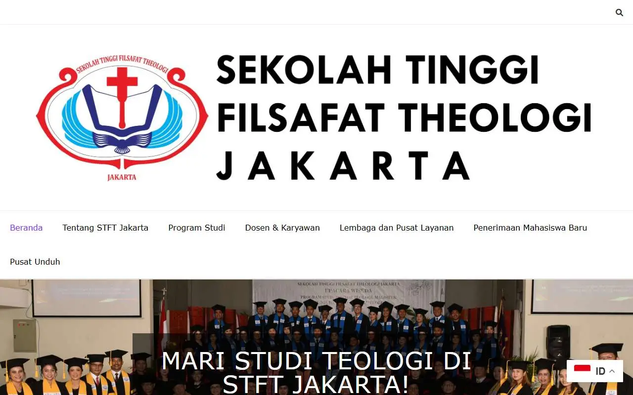 Tampilan website resmi Jakarta Theological Seminary (stftjakarta.ac.id)