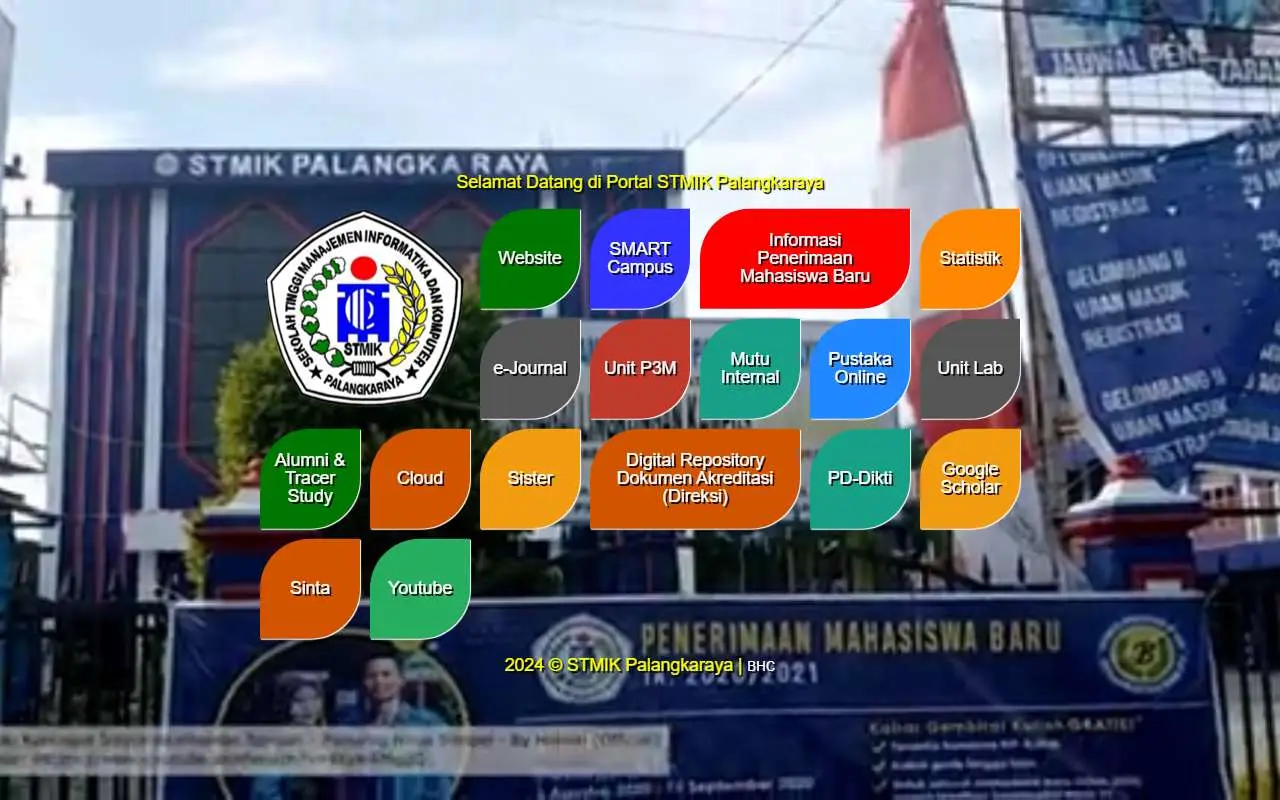 Tampilan website resmi STMIK Palangka Raya (stmikplk.ac.id)