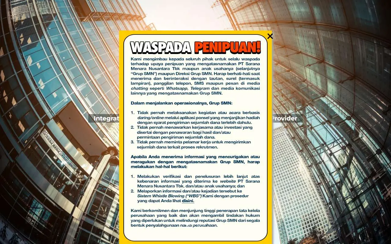 Tampilan website resmi Solusi Tunas Pratama (stptower.com)