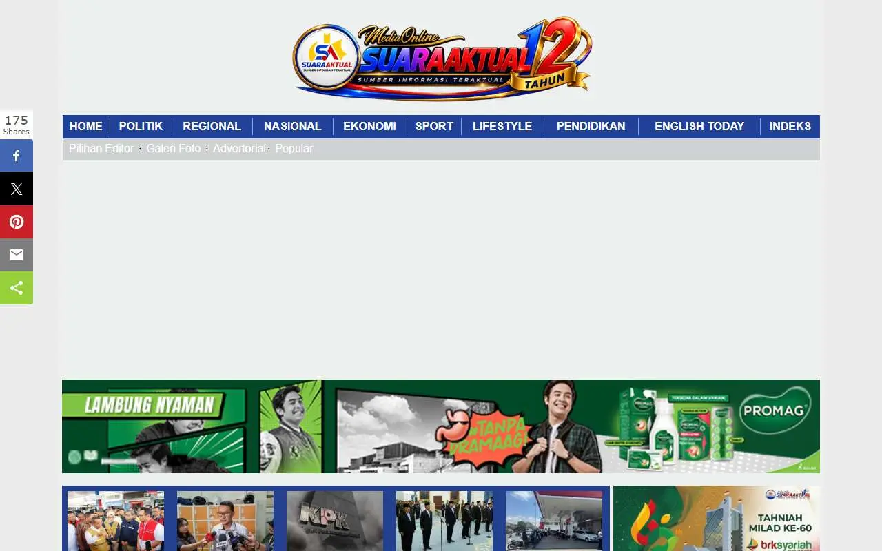 Tampilan website resmi Suaraaktual (suaraaktual.co)