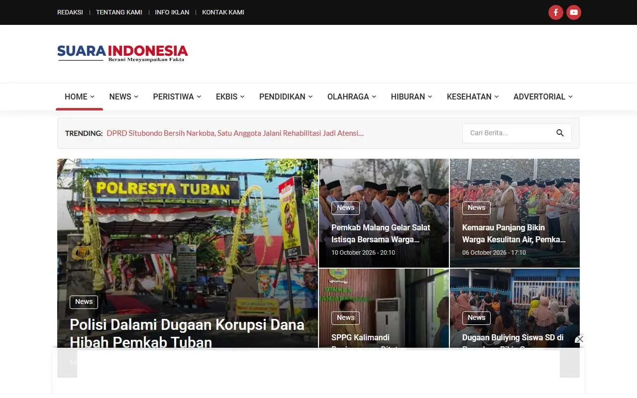 Tampilan website resmi Suaraindonesia.co.id (suaraindonesia.co.id)