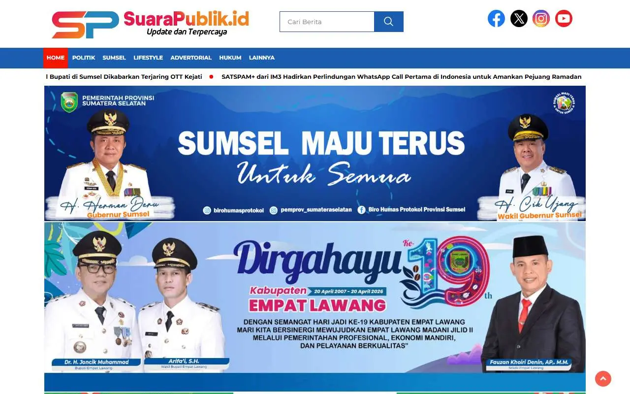 Tampilan website resmi Suara Publik (suarapublik.id)