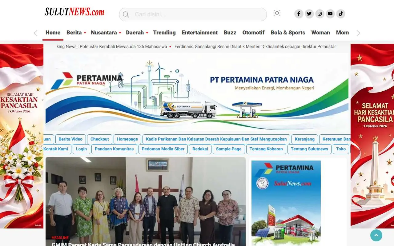 Tampilan website resmi Sulutnews (sulutnews.com)