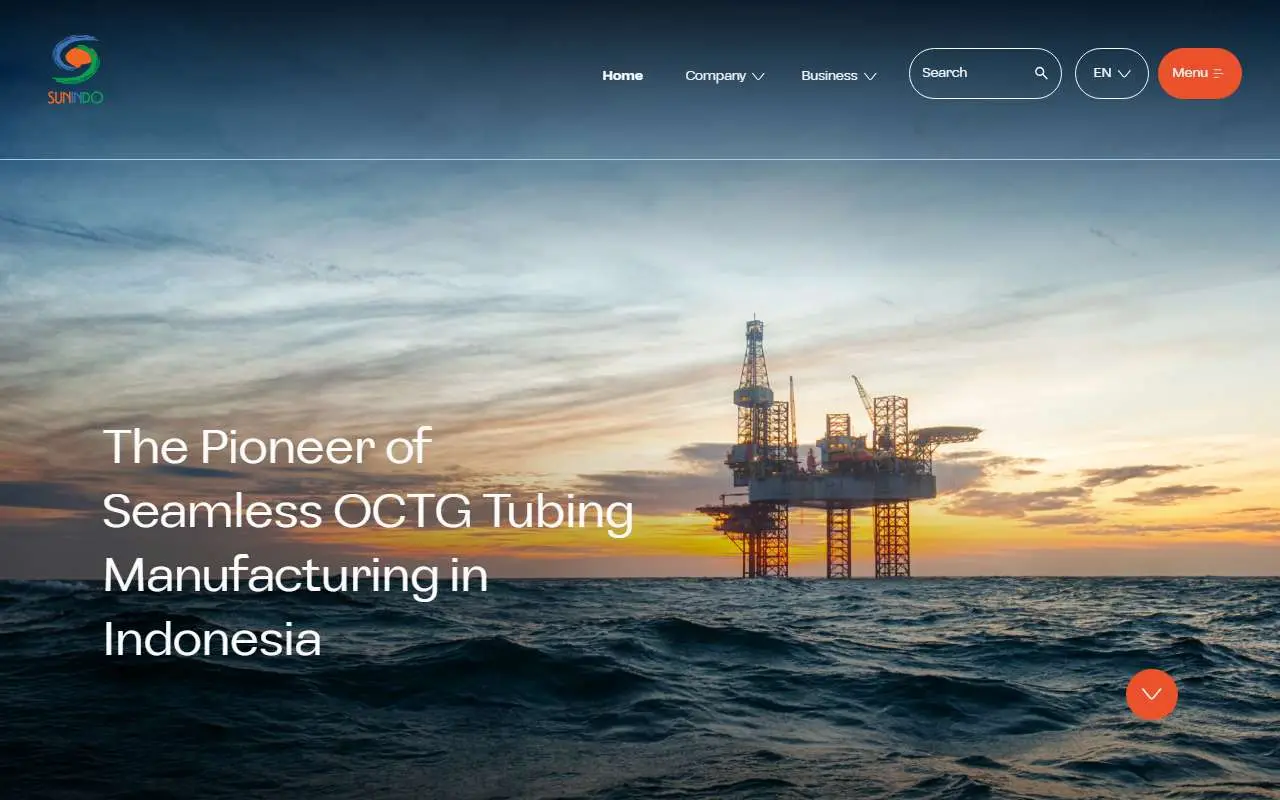 Tampilan website resmi Sunindo Pratama (sunindogroup.com)