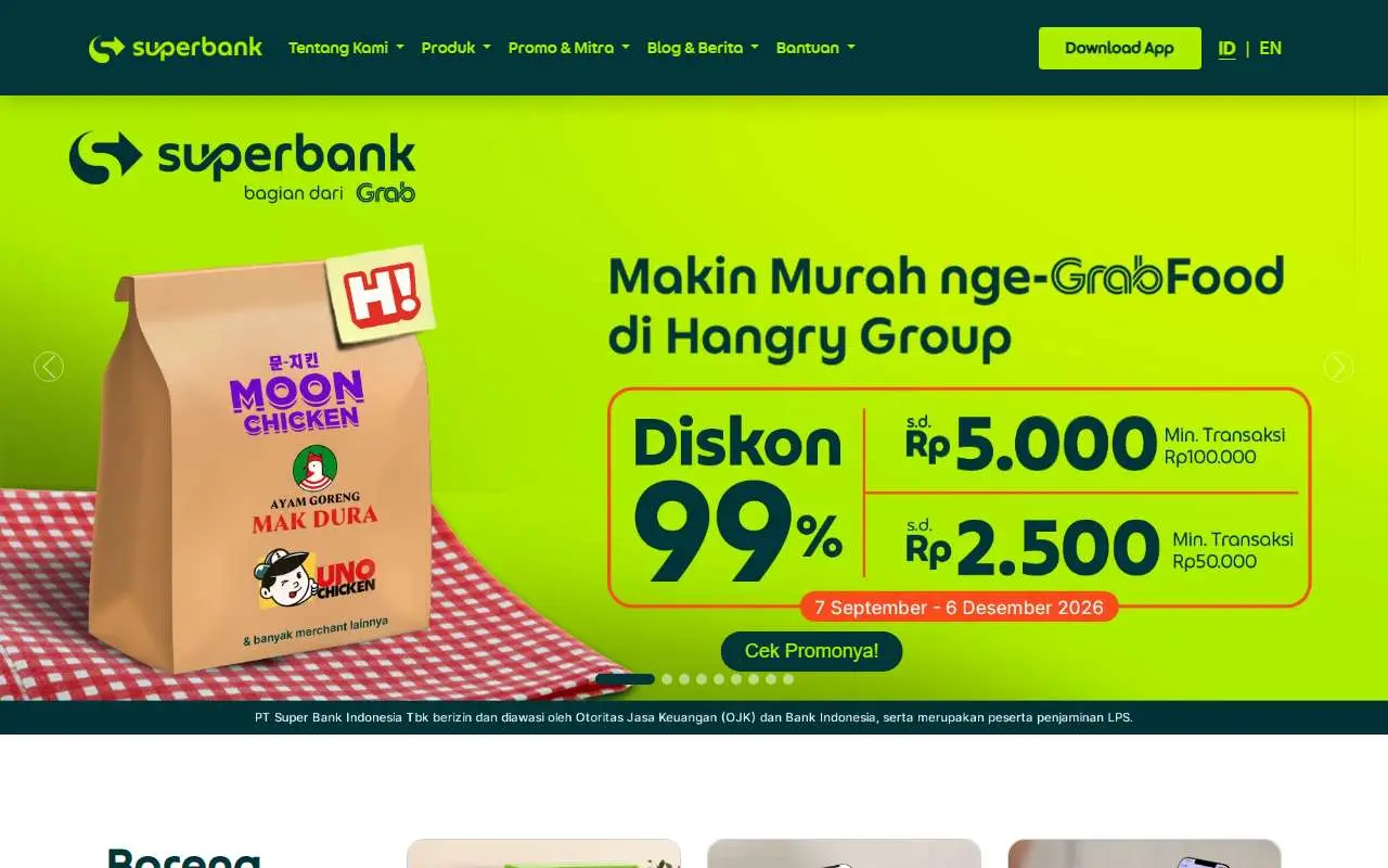 Tampilan website resmi Superbank (superbank.id)