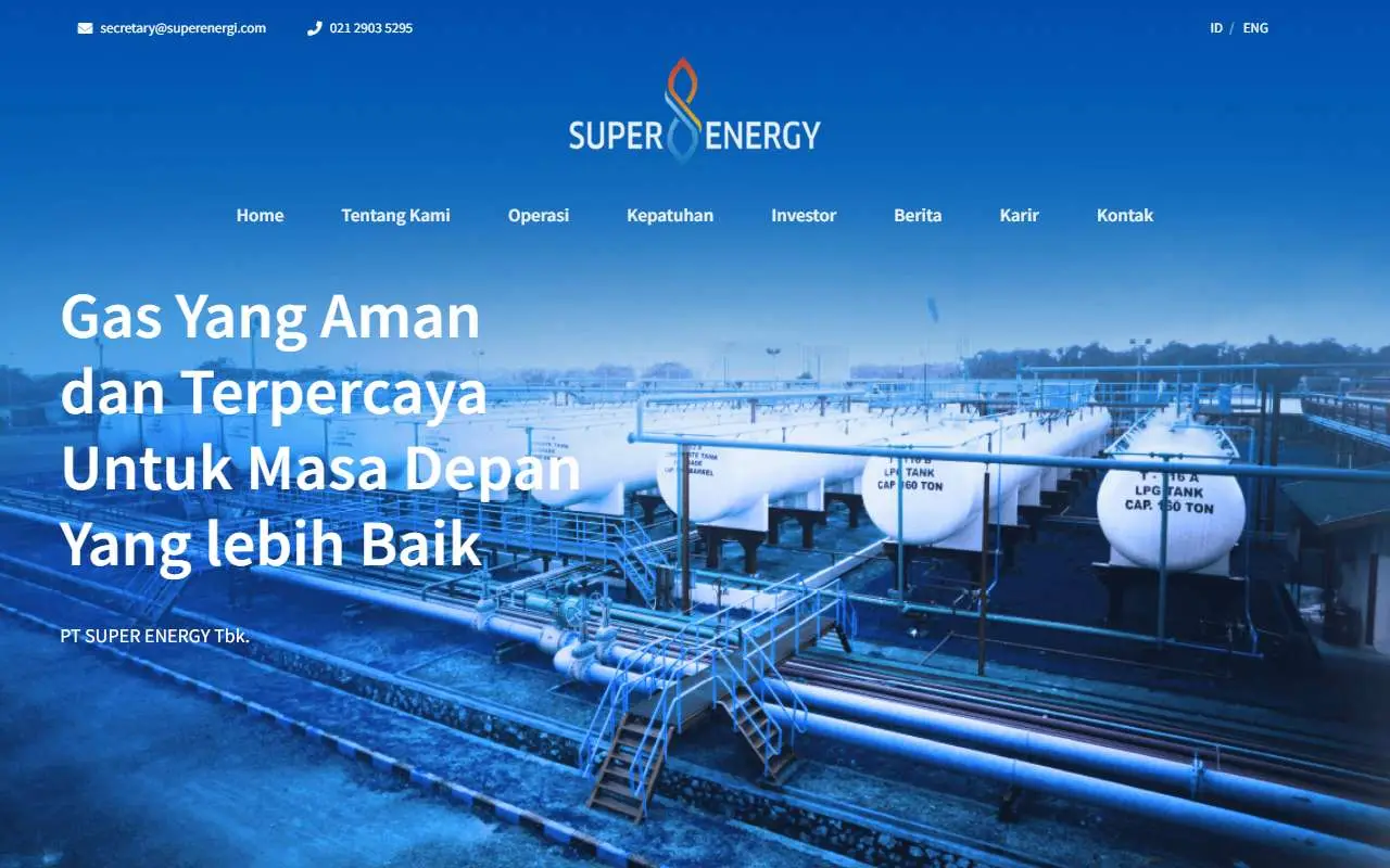 Tampilan website resmi Super Energy (superenergy.co.id)