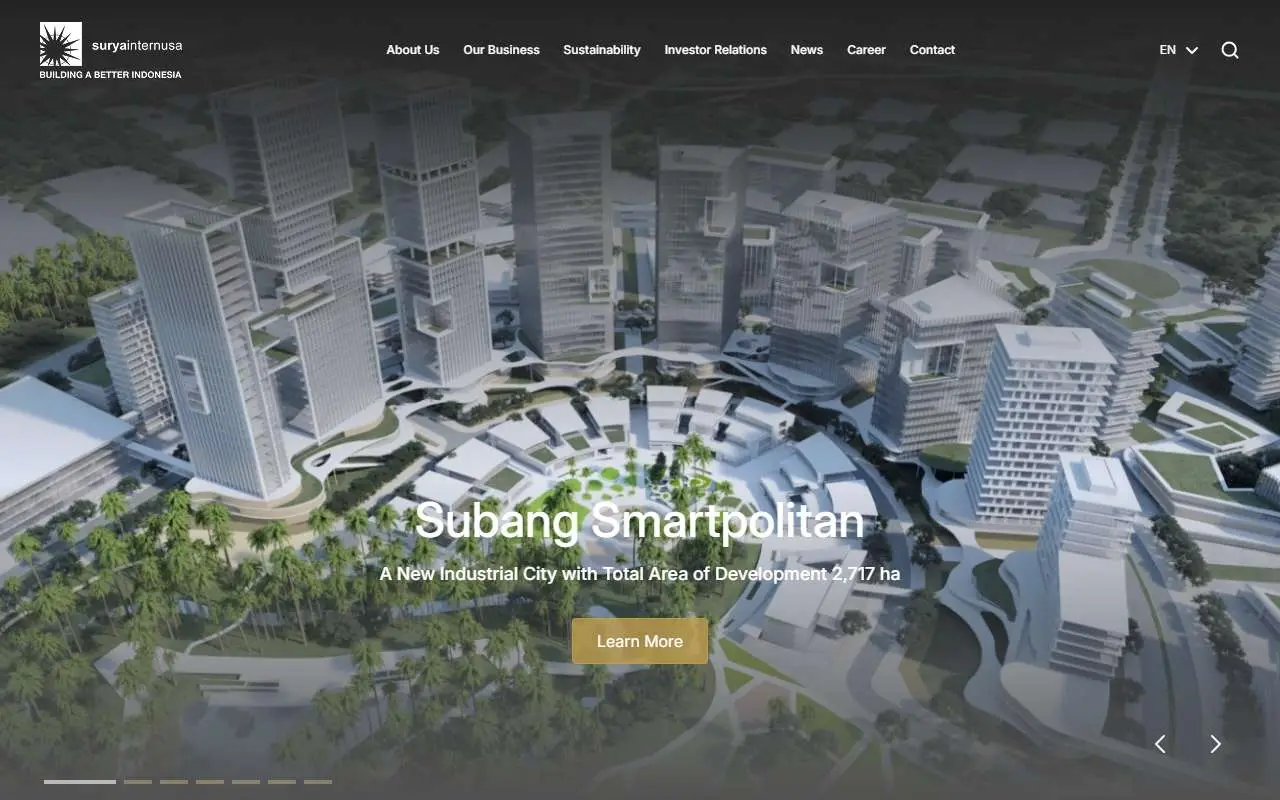Tampilan website resmi Surya Semesta Internusa (suryainternusa.com)