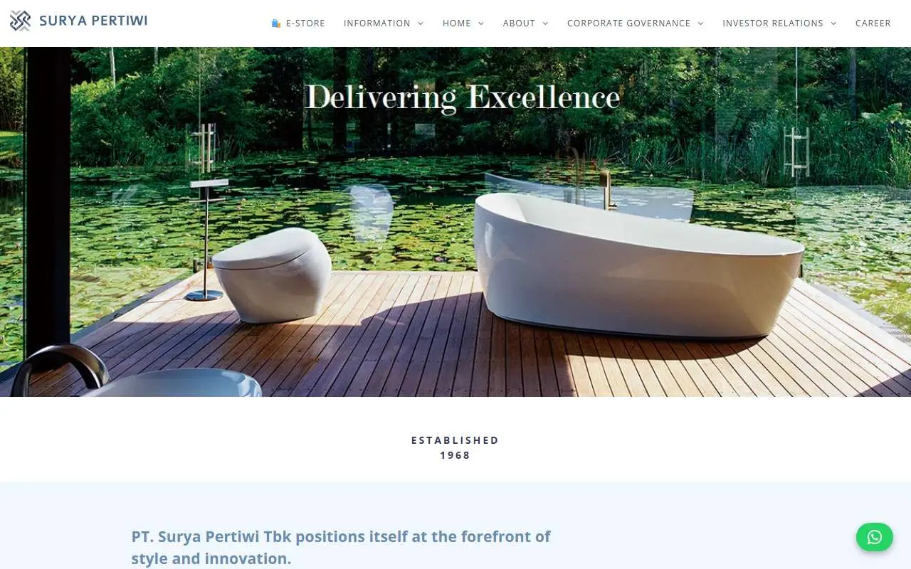 Tampilan website resmi Surya Pertiwi (suryapertiwi.co.id)